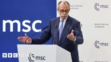 Friedrich Merz speaking at the Munich Security Conference