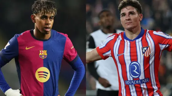 جانب من مباراة برشلونة ضد أتلتيكو مدريد