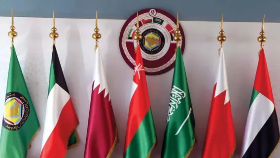 وزراء خارجية مجلس التعاون والاتحاد الأوروبي خلال مؤتمر صحفي
