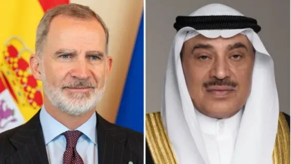 ولي العهد الكويتي يتلقى اتصالاً هاتفياً من ملك إسبانيا