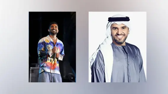 حسين الجسمي وأحمد سعد في حفلة غنائية بأبوظبي